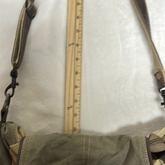 Myra Bag Tan and Gray Crossbody Bag with Adjustable Strap - Picture 12 of 13